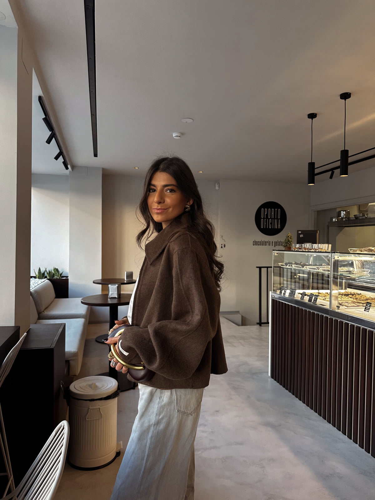 100% Wool Jacket in Brown