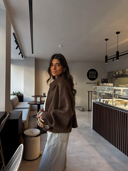 100% Wool Jacket in Brown