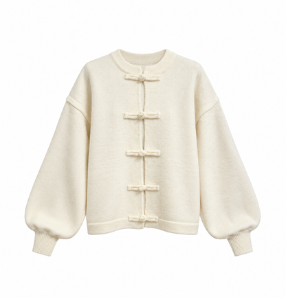 Cream Toggle Cardigan