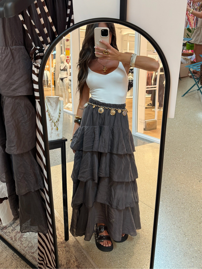 Dark Grey Layered Skirt