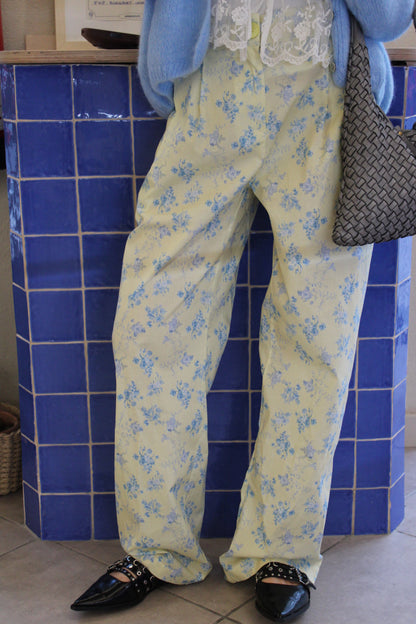 Butter Yellow Floral Pants