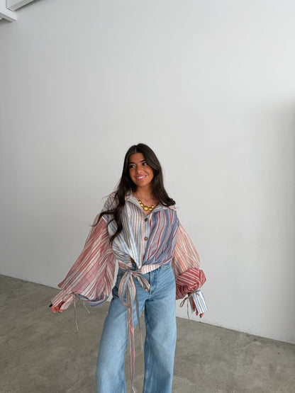 Cotton Candy Wrap Blouse