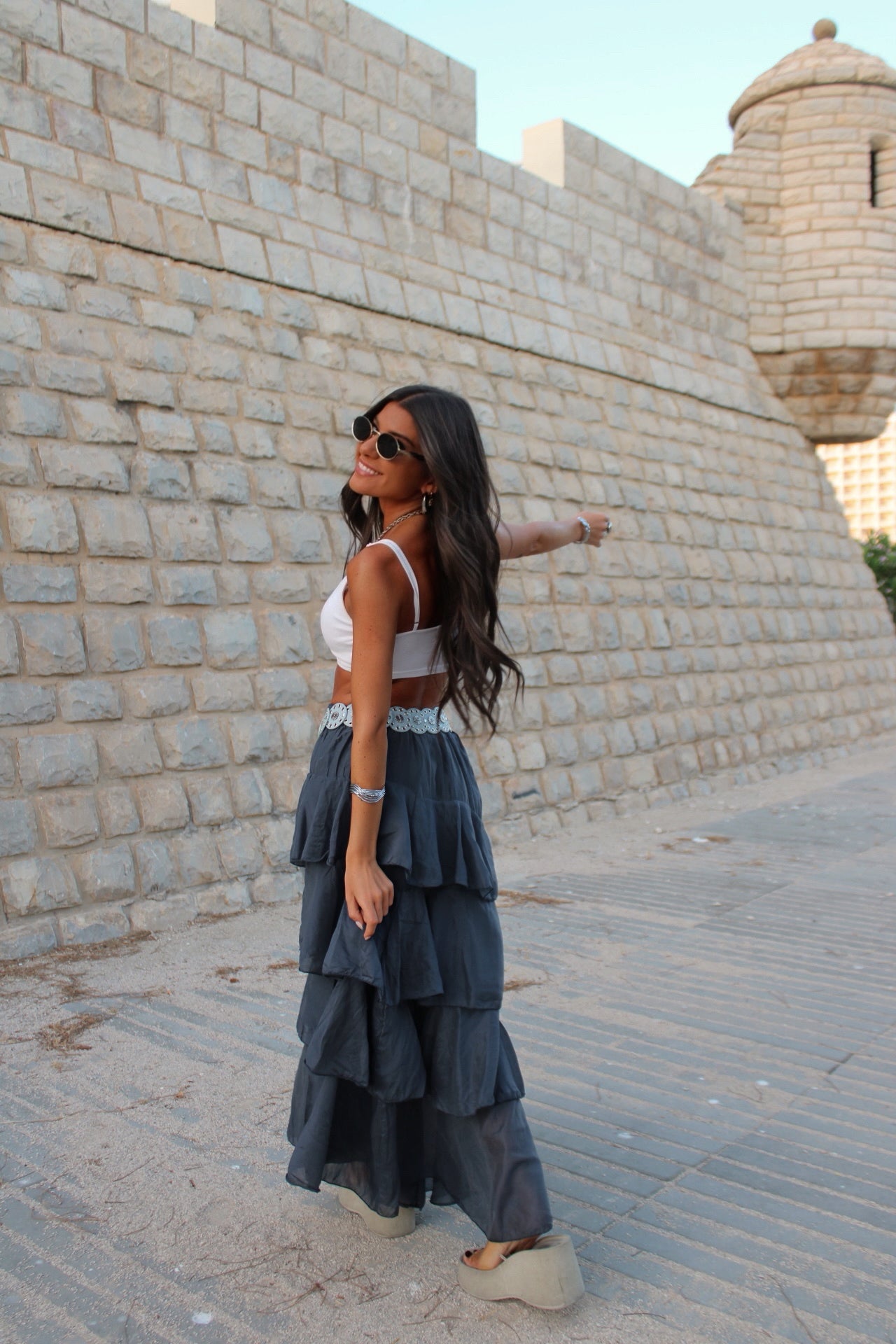 Midnight Blue Layered Skirt