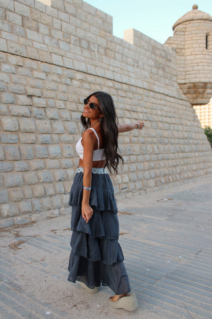Midnight Blue Layered Skirt