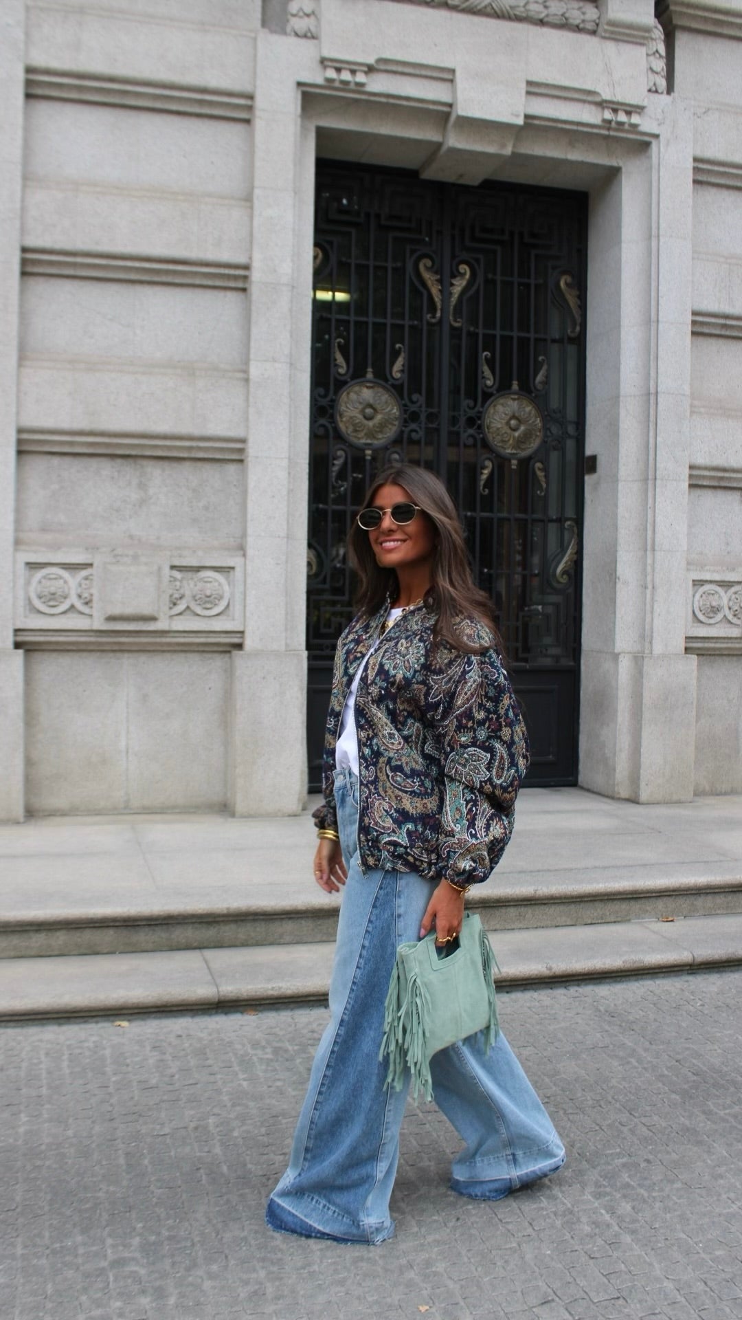 Paisley Bomber Jacket - Blue Tones