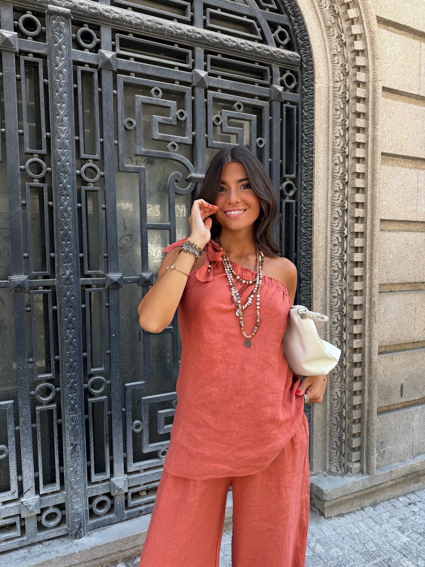 Terracotta Linen Two-Piece Set