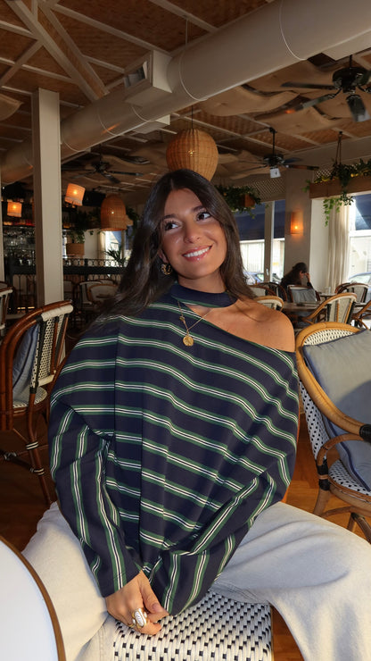 Striped Asymmetric Sweater