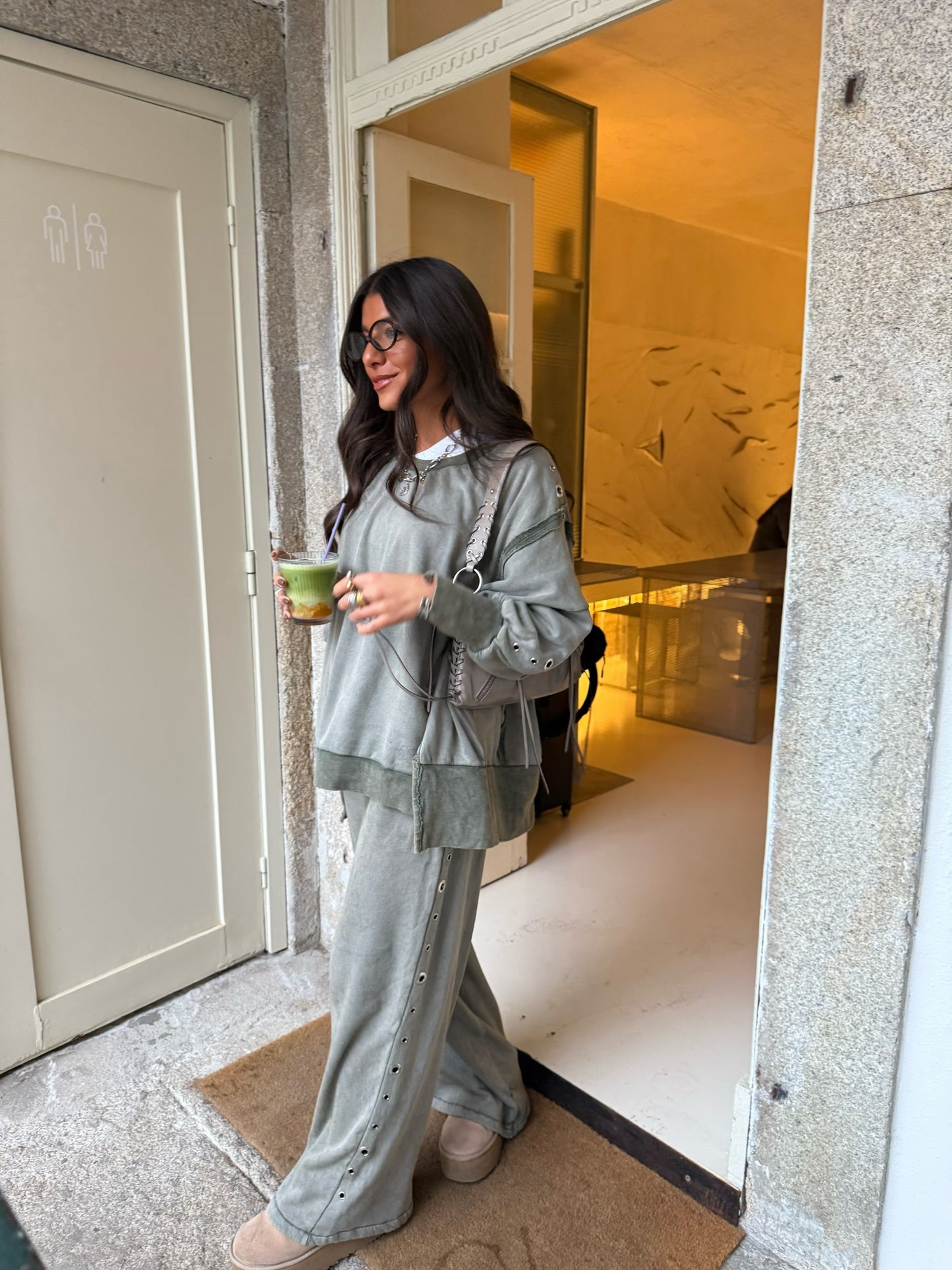 Comfy Khaki Eyelet Co-ord