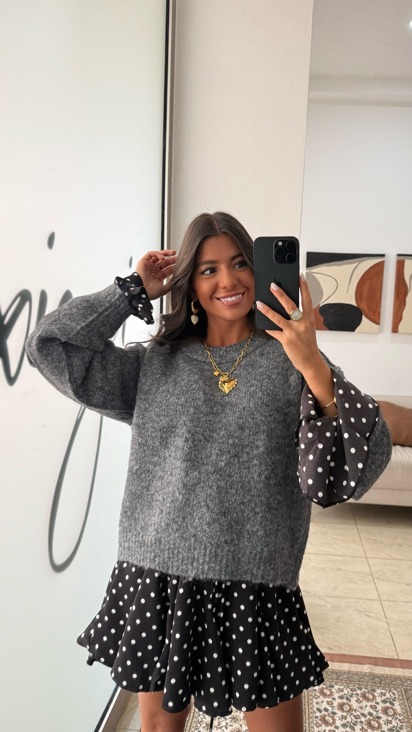 Dark Grey Wool-Blend Sweater