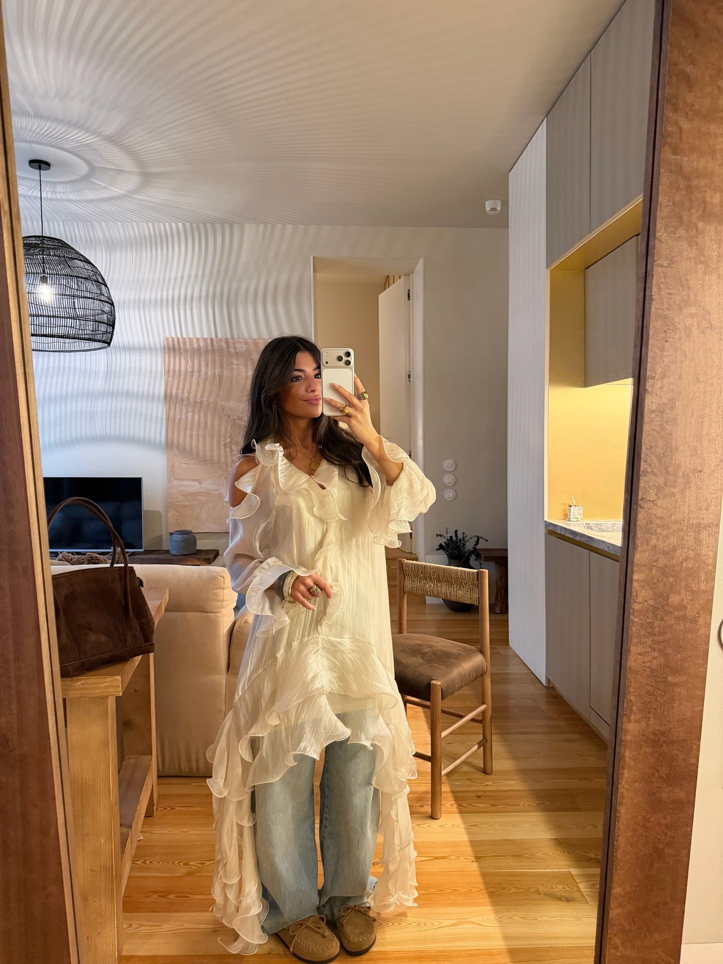 Romantic Sheer Ruffle Dress