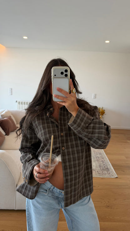 Plaid Shirt in Brown Tones
