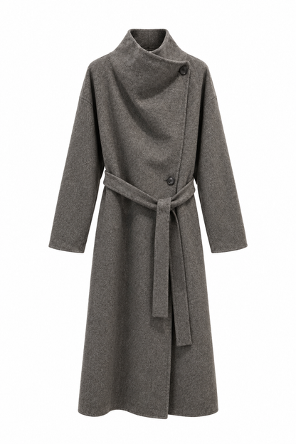 Chocolate Brown Long Wool Coat