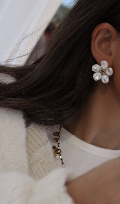 Pearl Flower Earrings