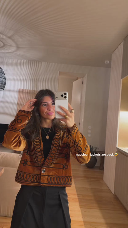 Rust Velvet Napoleonic Jacket