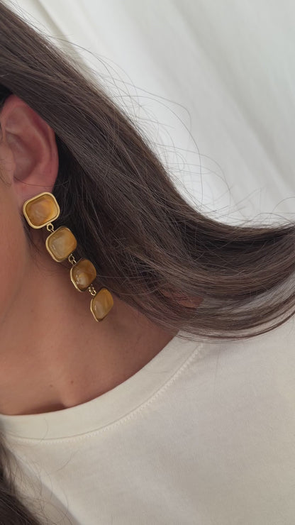 Honey Drop Statement Earrings