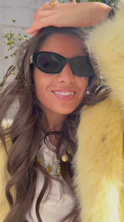 Butter Yellow Faux Fur Hoodie Jacket